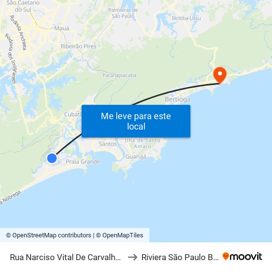 Rua Narciso Vital De Carvalho, 115 to Riviera São Paulo Brazil map