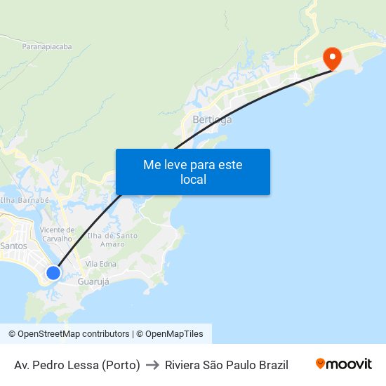 Av. Pedro Lessa (Porto) to Riviera São Paulo Brazil map