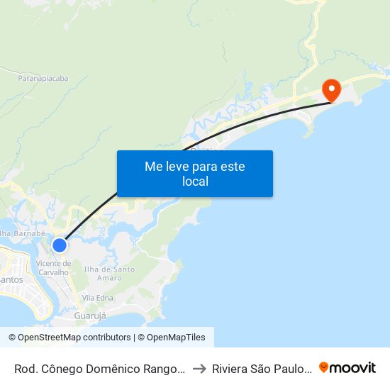 Rod. Cônego Domênico Rangoni (Km 1) to Riviera São Paulo Brazil map