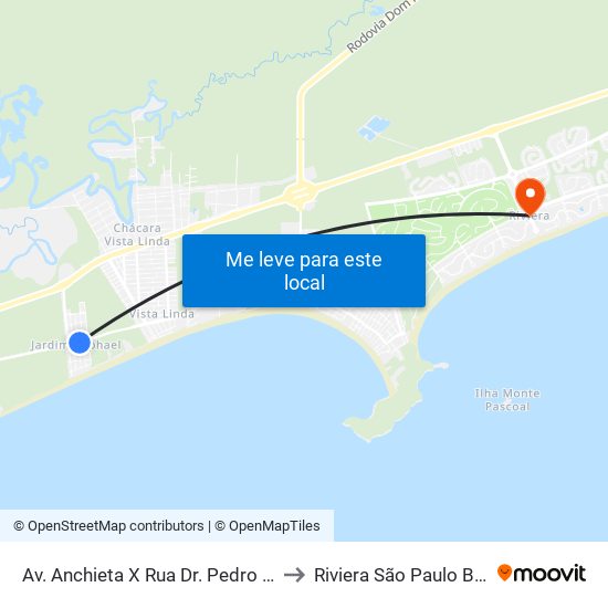 Av. Anchieta X Rua Dr. Pedro Uzzo to Riviera São Paulo Brazil map