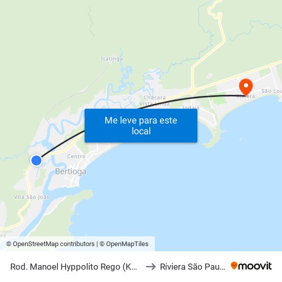 Rod. Manoel Hyppolito Rego (Km 226+500m) to Riviera São Paulo Brazil map