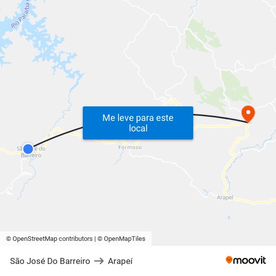 São José Do Barreiro to Arapeí map