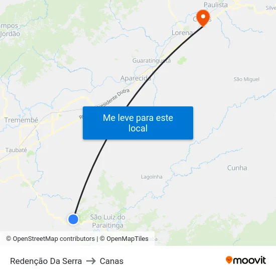 Redenção Da Serra to Canas map