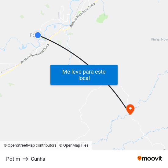 Potim to Cunha map