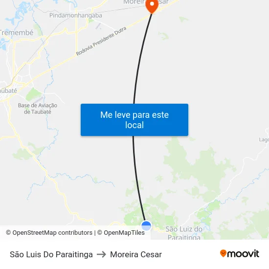 São Luis Do Paraitinga to Moreira Cesar map