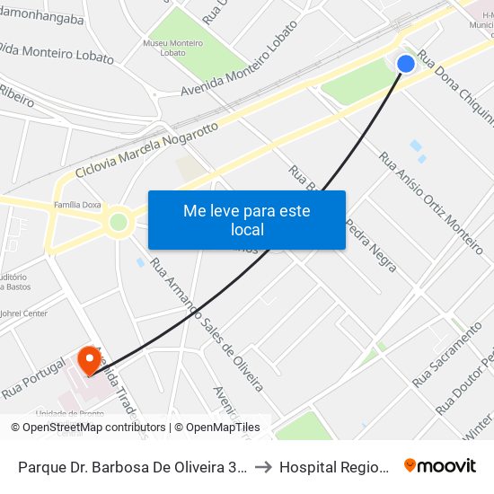 Parque Dr. Barbosa De Oliveira 34 - Centro Taubaté - SP 12020-190 Brasil to Hospital Regional Do Vale Do Paraíba map
