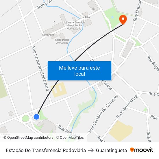 Estação De Transferência Rodoviária to Guaratinguetá map