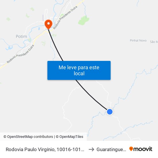 Rodovia Paulo Virgínio, 10016-10176 to Guaratinguetá map