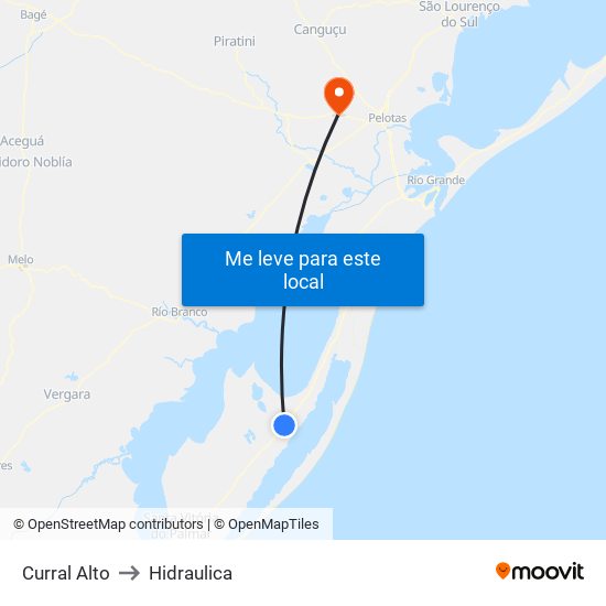 Curral Alto to Hidraulica map