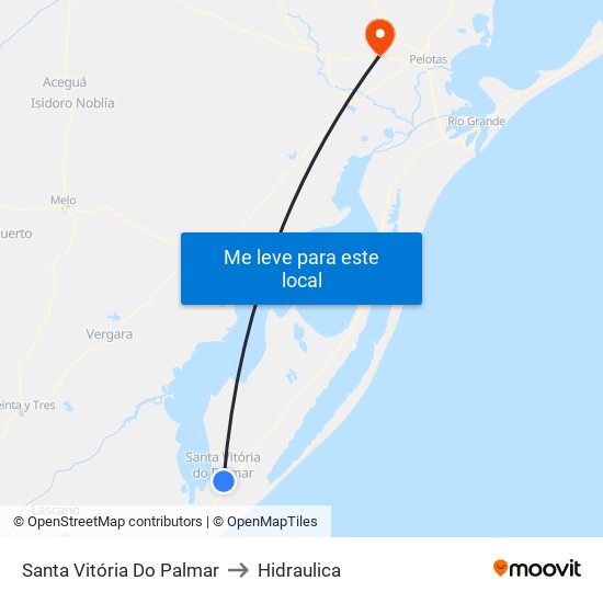 Santa Vitória Do Palmar to Hidraulica map