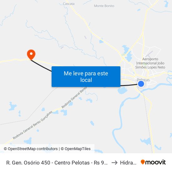 R. Gen. Osório 450 - Centro Pelotas - Rs 96020-000 Brasil to Hidraulica map