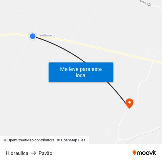 Hidraulica to Pavão map