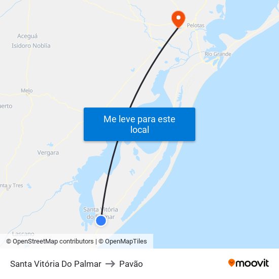 Santa Vitória Do Palmar to Pavão map