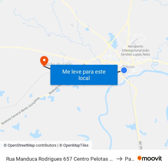 Rua Manduca Rodrigues 657 Centro Pelotas - Rs 96020-320 Brasil to Pavão map