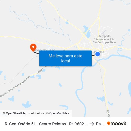 R. Gen. Osório 51 - Centro Pelotas - Rs 96020-000 Brasil to Pavão map