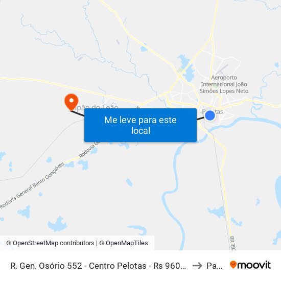 R. Gen. Osório 552 - Centro Pelotas - Rs 96020-000 Brasil to Pavão map