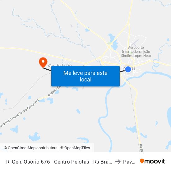 R. Gen. Osório 676 - Centro Pelotas - Rs Brasil to Pavão map