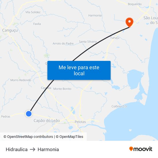 Hidraulica to Harmonia map