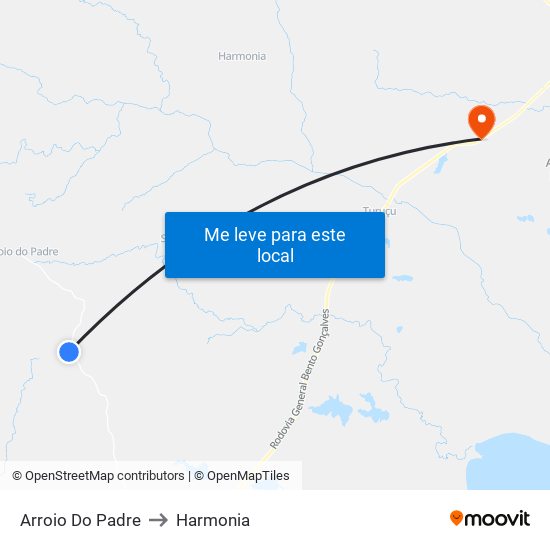 Arroio Do Padre to Harmonia map