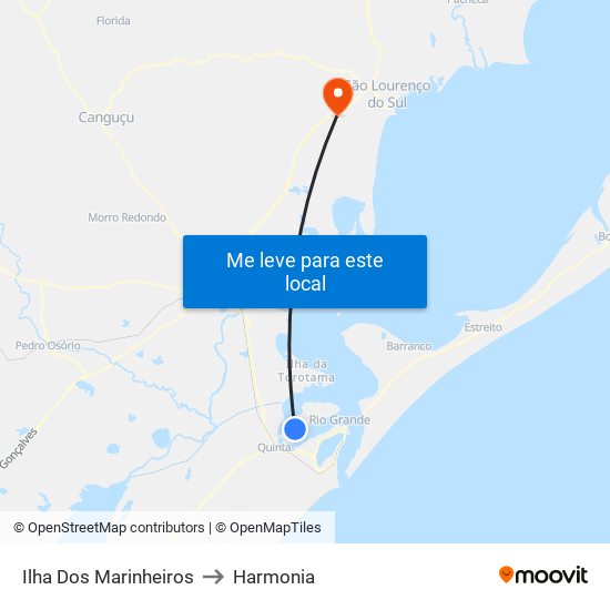 Ilha Dos Marinheiros to Harmonia map