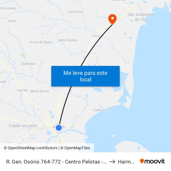 R. Gen. Osório 764-772 - Centro Pelotas - Rs Brasil to Harmonia map
