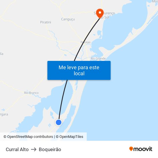 Curral Alto to Boqueirão map