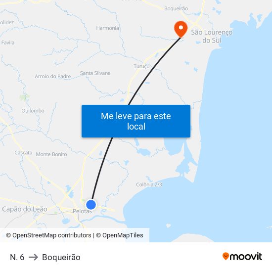 N. 6 to Boqueirão map