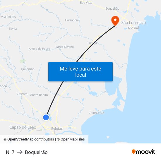 N. 7 to Boqueirão map