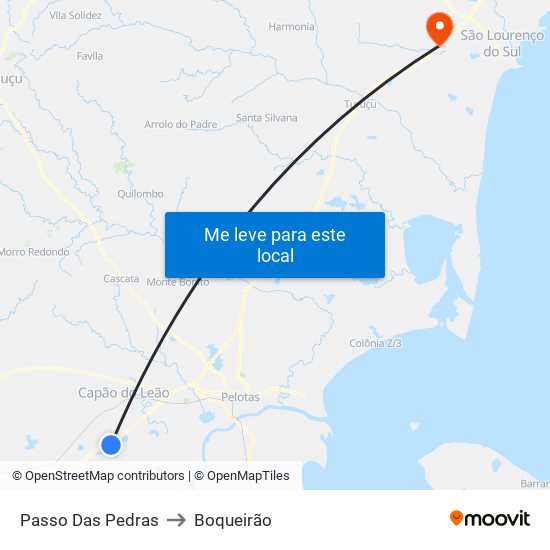 Passo Das Pedras to Boqueirão map