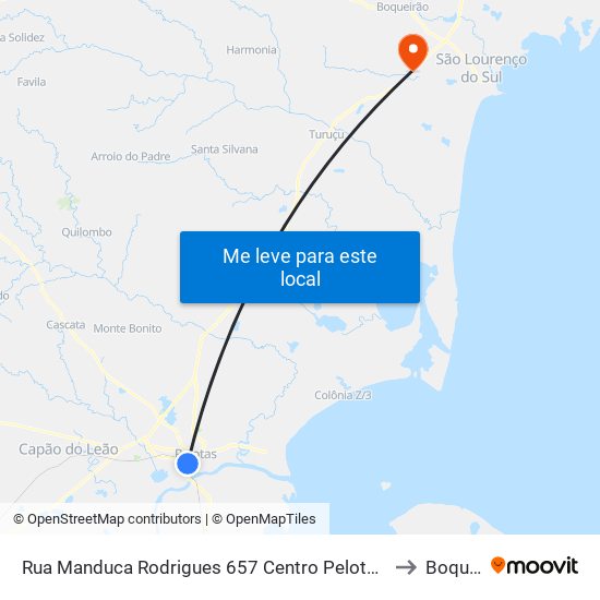 Rua Manduca Rodrigues 657 Centro Pelotas - Rs 96020-320 Brasil to Boqueirão map