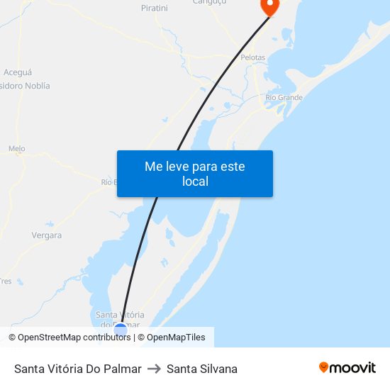 Santa Vitória Do Palmar to Santa Silvana map