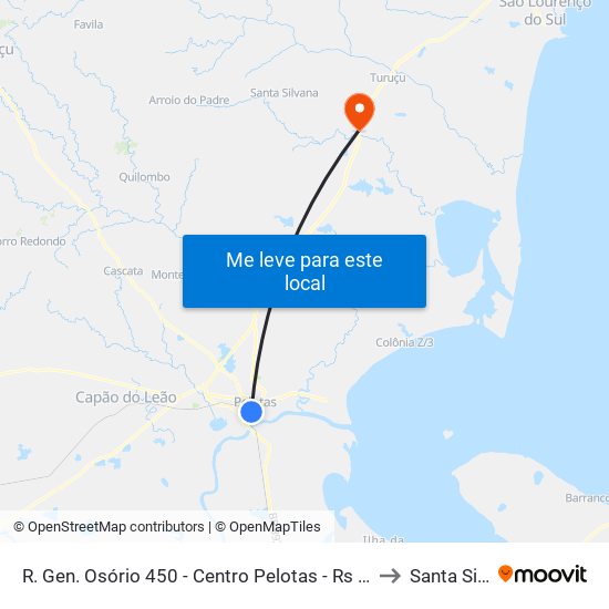 R. Gen. Osório 450 - Centro Pelotas - Rs 96020-000 Brasil to Santa Silvana map