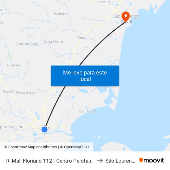 R. Mal. Floriano 112 - Centro Pelotas - Rs 96015-440 Brasil to São Lourenço Do Sul map
