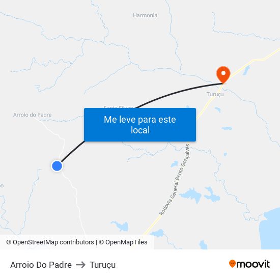 Arroio Do Padre to Turuçu map