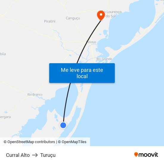 Curral Alto to Turuçu map