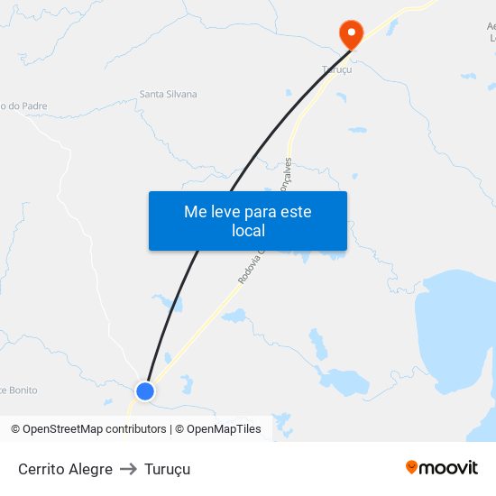 Cerrito Alegre to Turuçu map