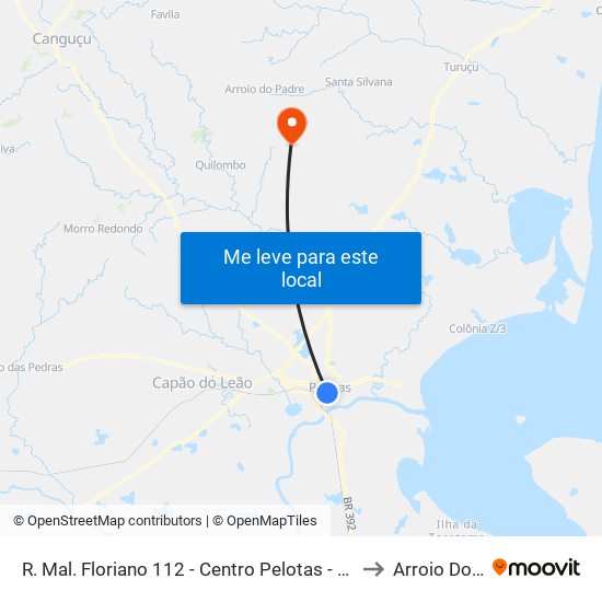 R. Mal. Floriano 112 - Centro Pelotas - Rs 96015-440 Brasil to Arroio Do Padre map