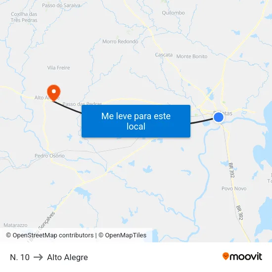 N. 10 to Alto Alegre map
