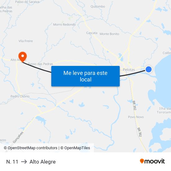 N. 11 to Alto Alegre map