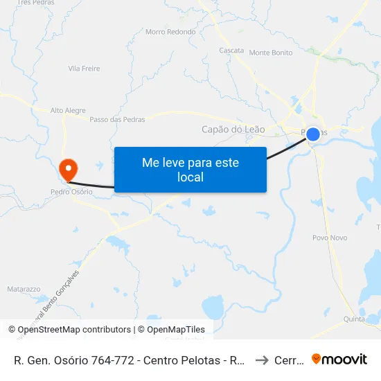 R. Gen. Osório 764-772 - Centro Pelotas - Rs Brasil to Cerrito map