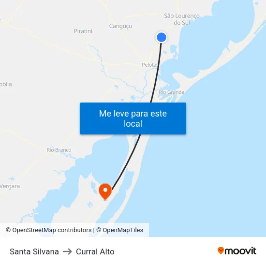 Santa Silvana to Curral Alto map