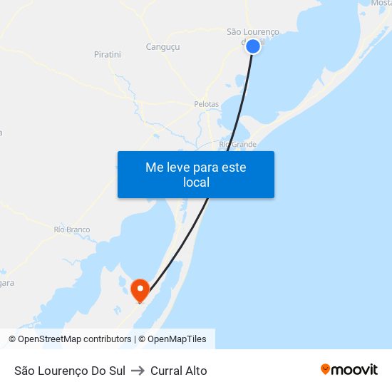 São Lourenço Do Sul to Curral Alto map