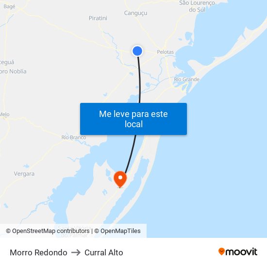 Morro Redondo to Curral Alto map