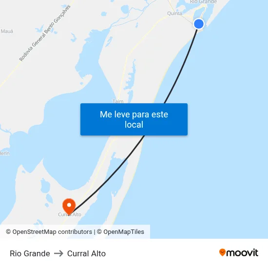 Rio Grande to Curral Alto map