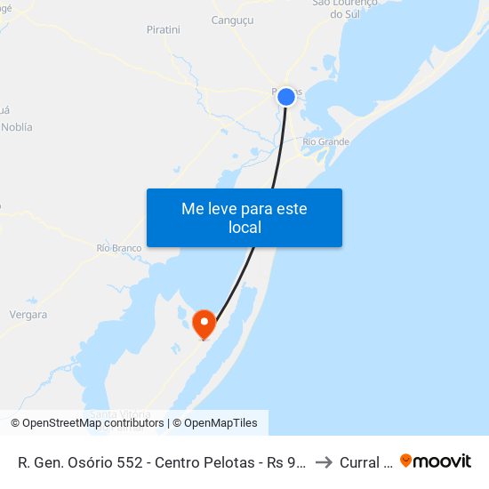 R. Gen. Osório 552 - Centro Pelotas - Rs 96020-000 Brasil to Curral Alto map