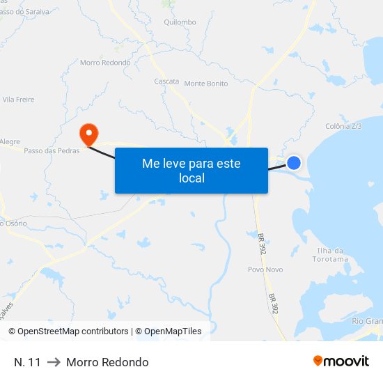 N. 11 to Morro Redondo map