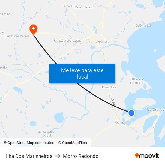 Ilha Dos Marinheiros to Morro Redondo map