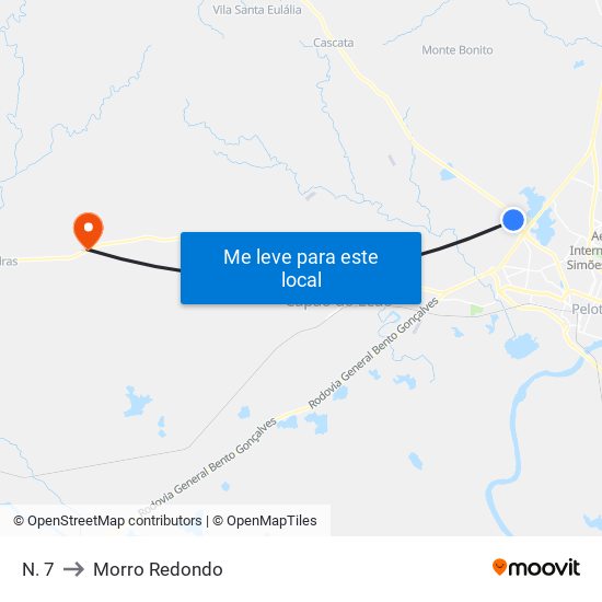 N. 7 to Morro Redondo map