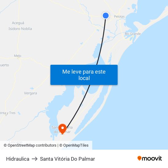 Hidraulica to Santa Vitória Do Palmar map