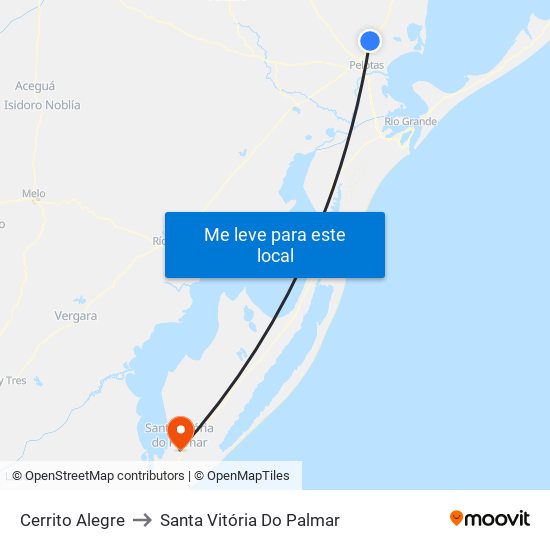 Cerrito Alegre to Santa Vitória Do Palmar map